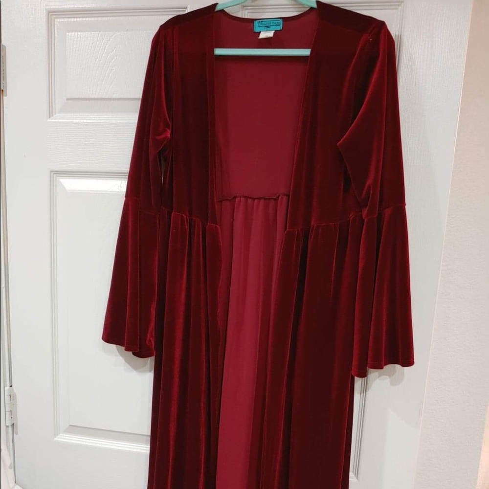 Burgundy Velvet Duster